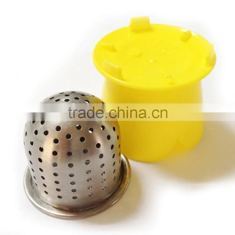 yelow lovely stainless steel plastic tea infuser