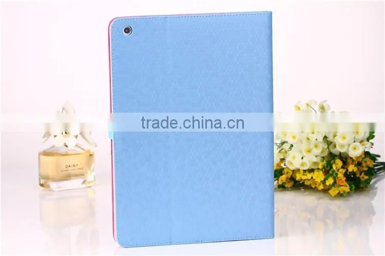 New colored litchi flip smart leather case for Ipad in stock
