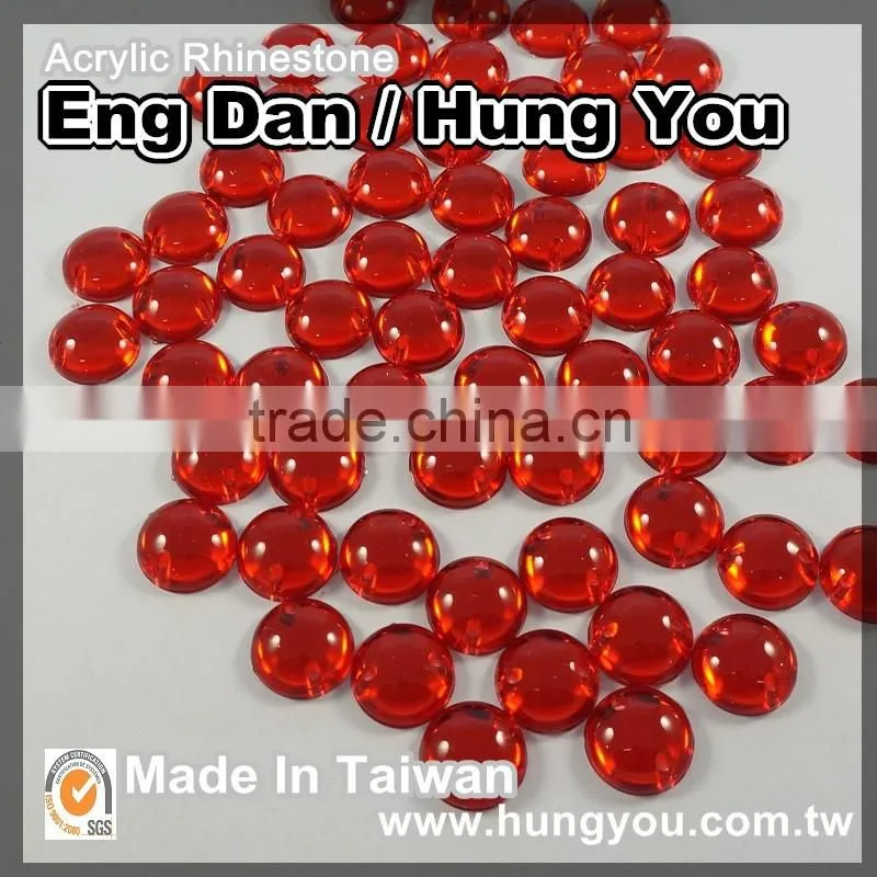 2 Holes Lead-Free Half Beads Rhinestones