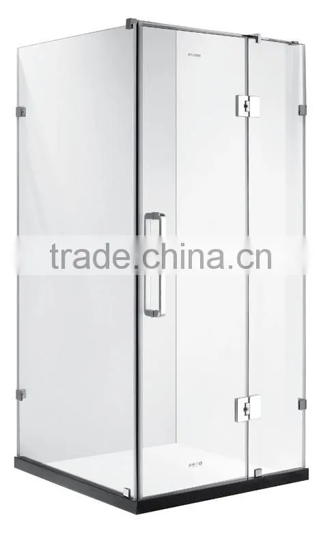 6mm rectangle hinged tempered clear glass shower enclosure frameless for bathroom with CE ANSI IOS AS/NZS 2208 certificates