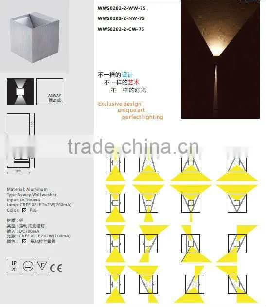 Popular 4W Up and Down LED Wall Fixture