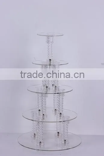 3-tiered crystal cake tray display wedding cake stand