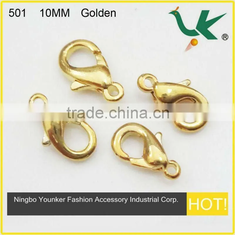 High Quality Fashion Jewelry Lobster Clasp 10MM, Plated Gun-metal, Model 501