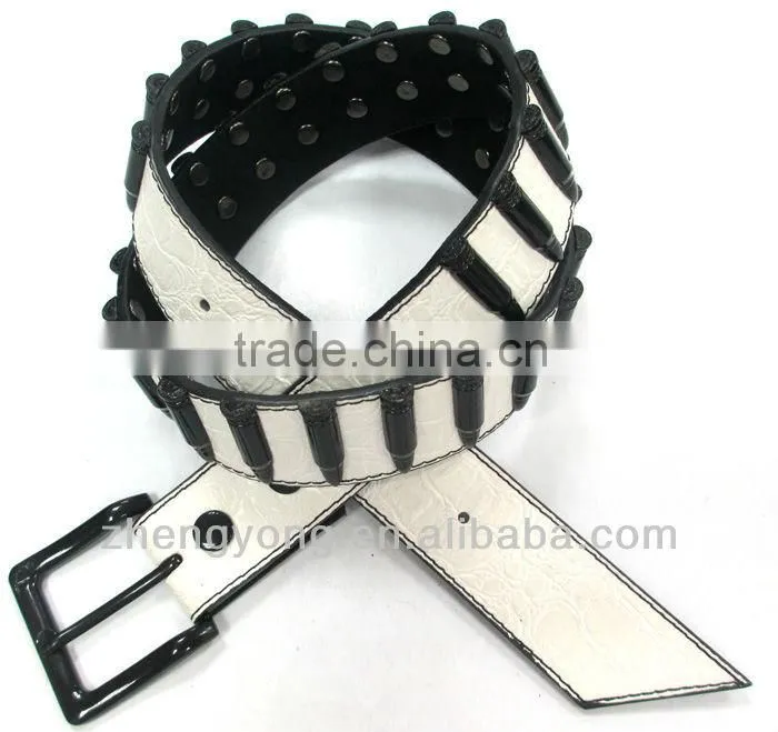 (ZY-18970) teenage belt,metal bullet belt,bullet leather belts