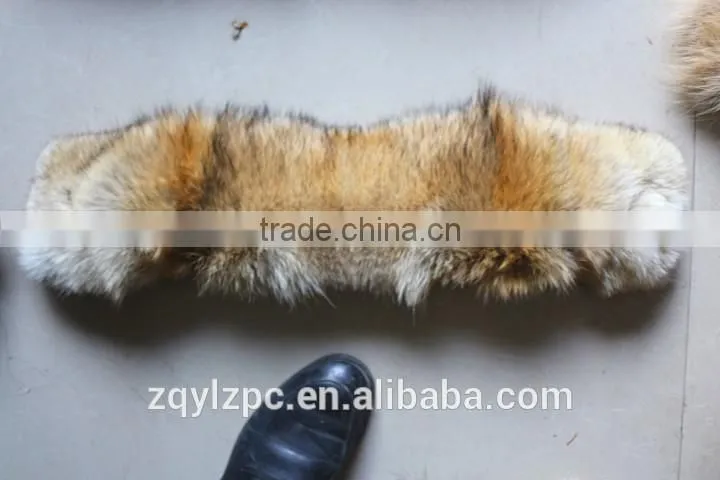 Wholesale Factory price natural color real coyote fur collar trimming/fox fur strips