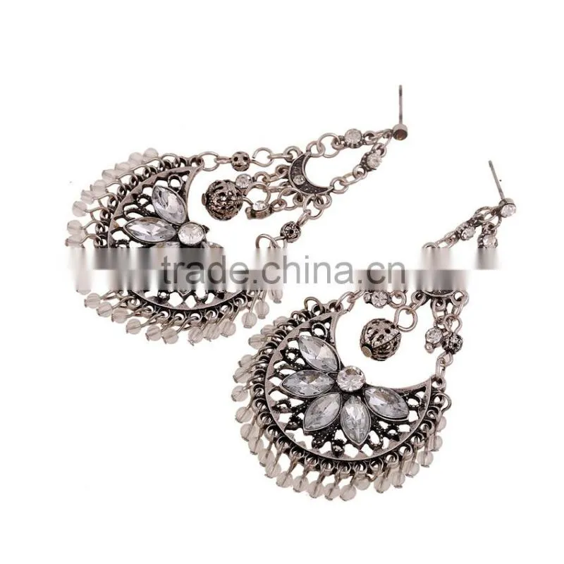 2016 hot factory price prince beaded jewelry imitation diamond drop earrings