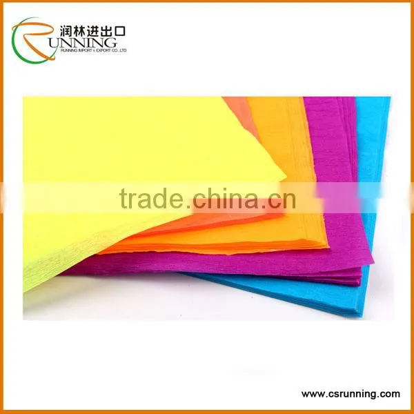 Hot sale Colorfast&Flameproof Crepe Paper in Sheet/Roll