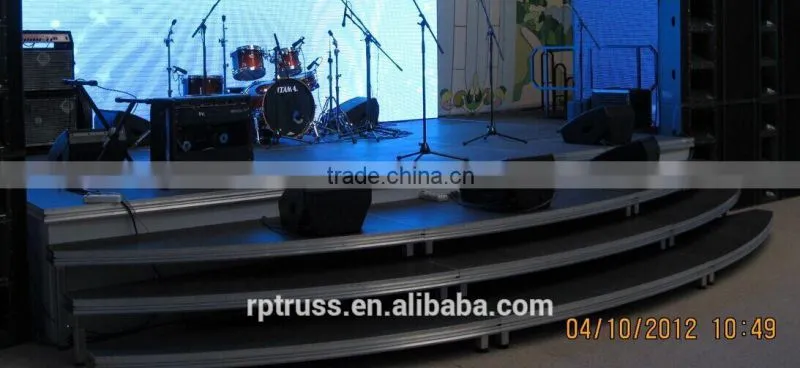 Hot selling RP aluminum plywood portable stage with adjustable legs