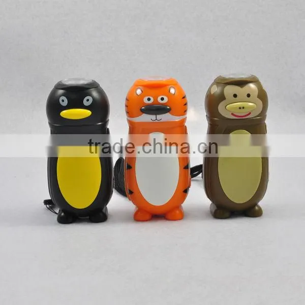 Cartoon Hand Crank Dynamo Flashlight
