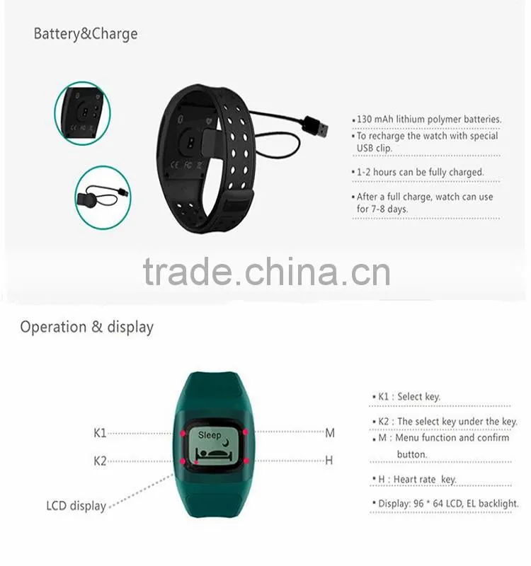 Hot sale 2015 Exact Heart Rate Monitor Tracker U98 Smart Watch WristWatch Waterproof IP67