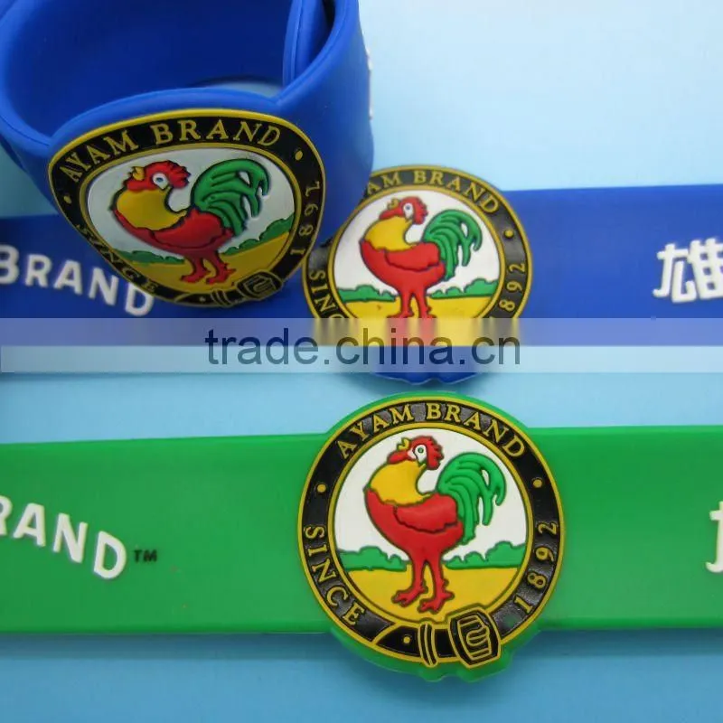 Promotional and Eeco-friendly 3D Cocks Shape Silicone reflective slap wrap wrist band