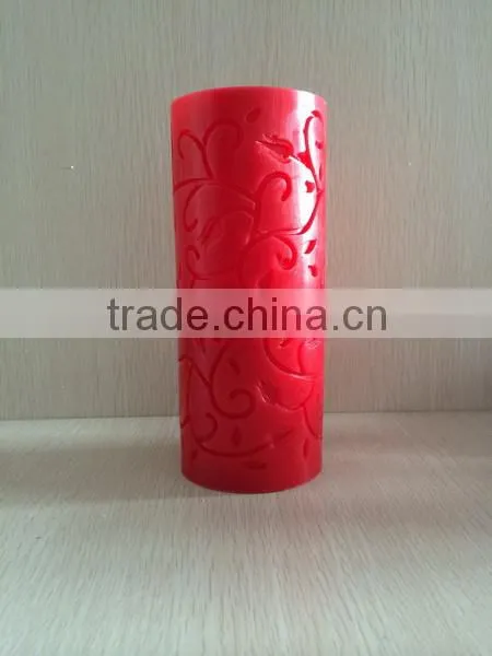 7.5" Tall Flameless Pillar Candle- Paraffin Wax Double Grave LED Candle With Many Colours Available, Operated by 3*AAA Battery(n