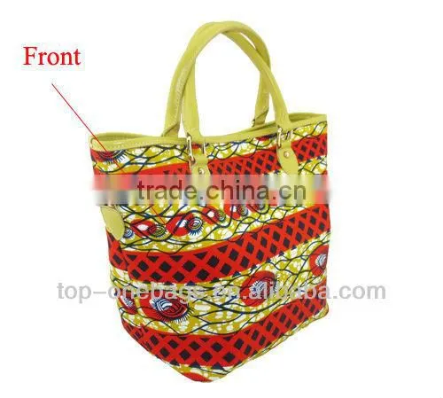 Waxed washed canvas handbag with printing 2014