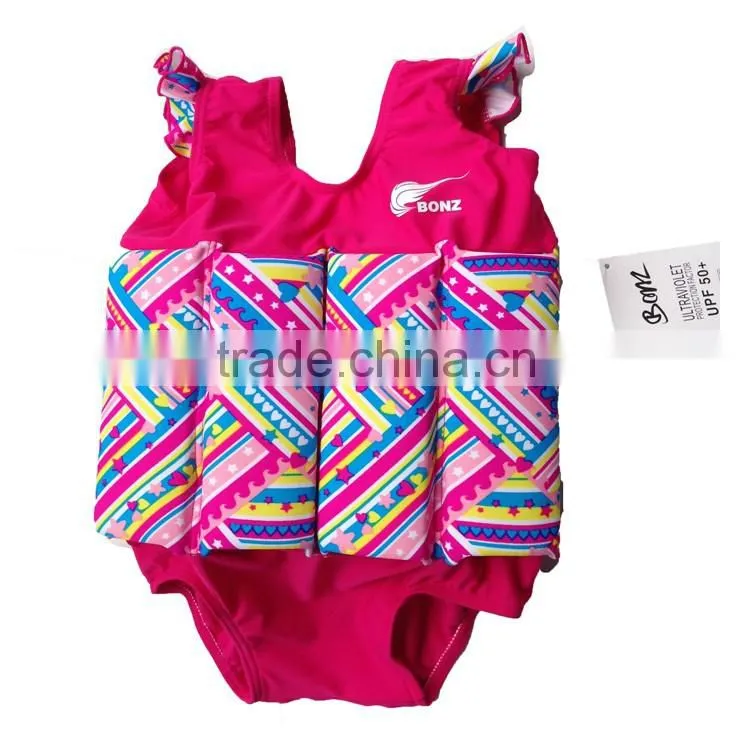 Wholesale Girs Toddler Swim School Training Swimming Aid Floatsuit SET UV Sun Protection Float Suit With Adjustable Buoyancy