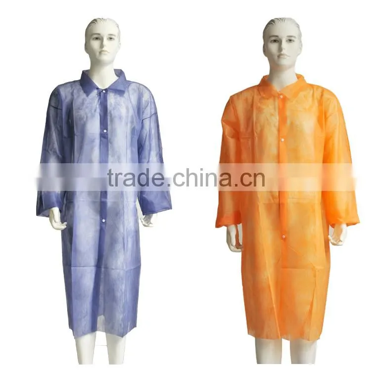 medical disposable cool lab coats cheap Nonwoven top green antistatic lab coats