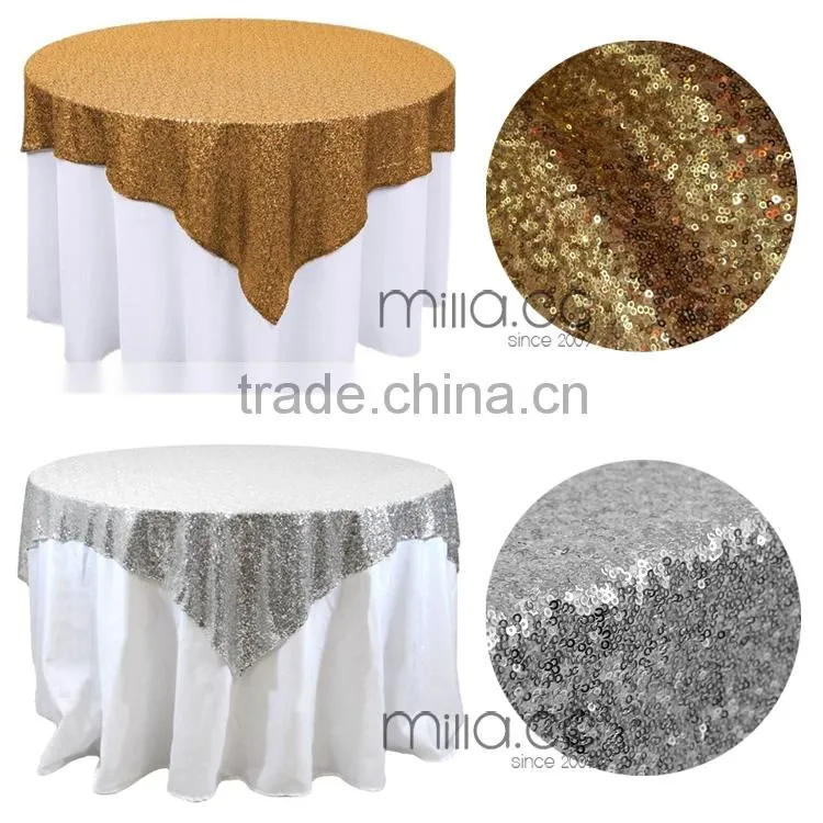 Sequin table cloth gold sequin table overlay