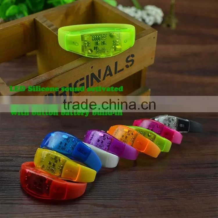 2016 Multi-function Sound Reactive Silicon Led Bracelet Watch