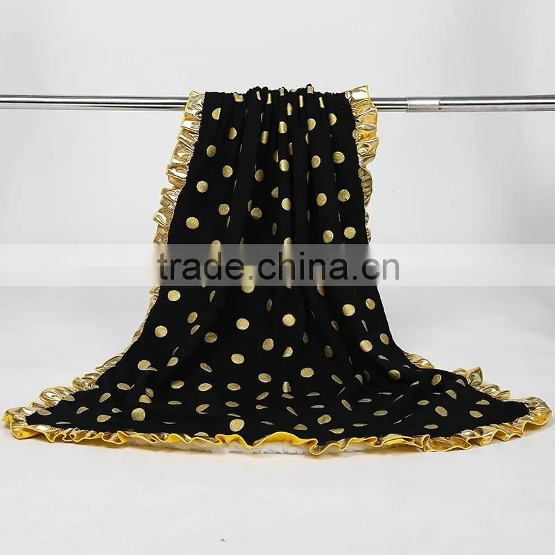 Gold Dots Minky Baby Blankets Super Soft and Beyond Adorable Baby Quilt Gold Baby Blanket