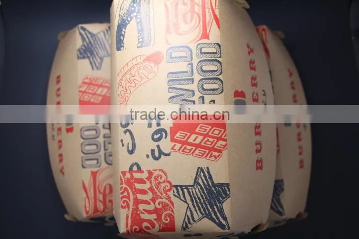 Custom logo take out brown kraft packing paper food grade pail/ box