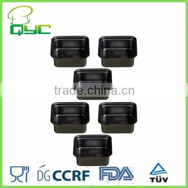 Non-Stick Carbon Steel 6pcs Mini Square Muffin Pan