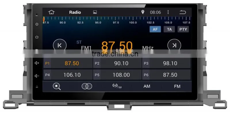 10.2 Inch android car dvd player for toyota 2015 highlander