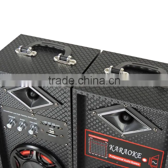 new product 2016 wooden stage active speakers with handheld