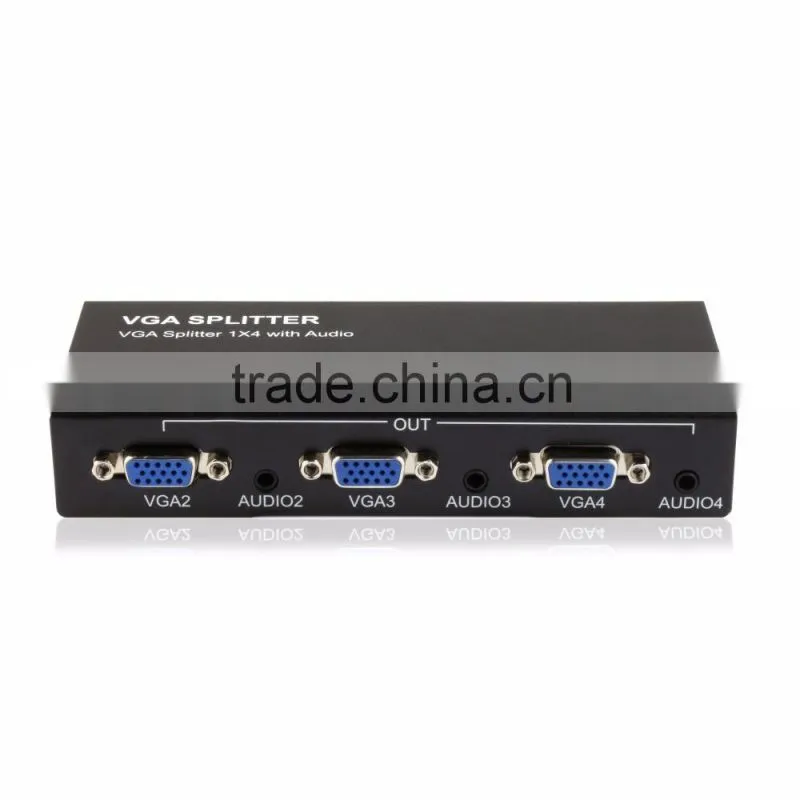 Wholesale vga splitter 1 input 4 output VGA splitter 1x4 with 3.5mm stereo audio made in China