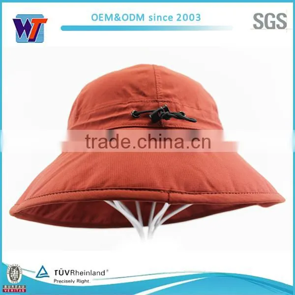 Red Summer Sun Hat Roll Up Mesh Vented Bucket Hat