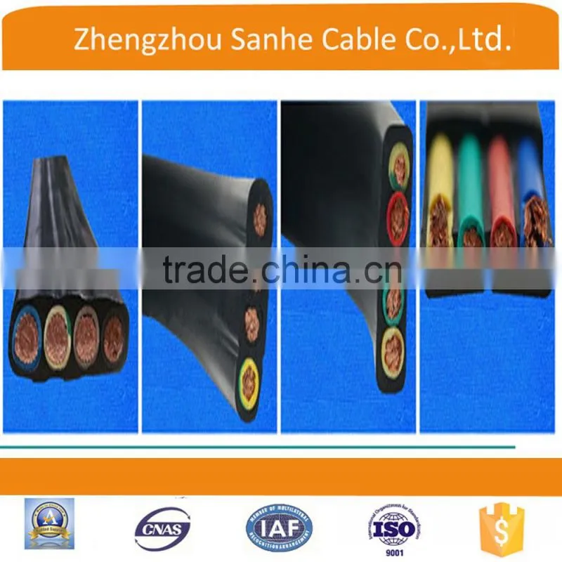PVC insulated Submersible Pump Cable Flexible Flat Rubber Cable