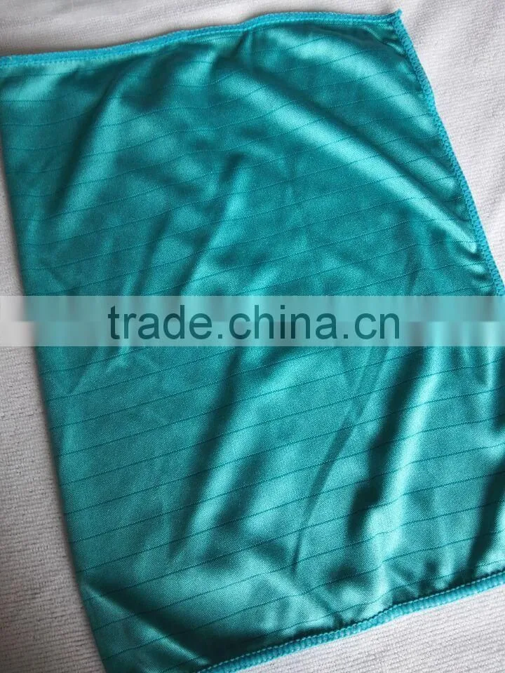 wefted knitted stripe cleaning cloth
