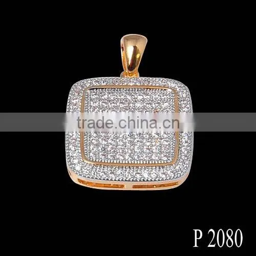 Hot selling gold plated CZ pendant/white crystal pendant jewelry from China