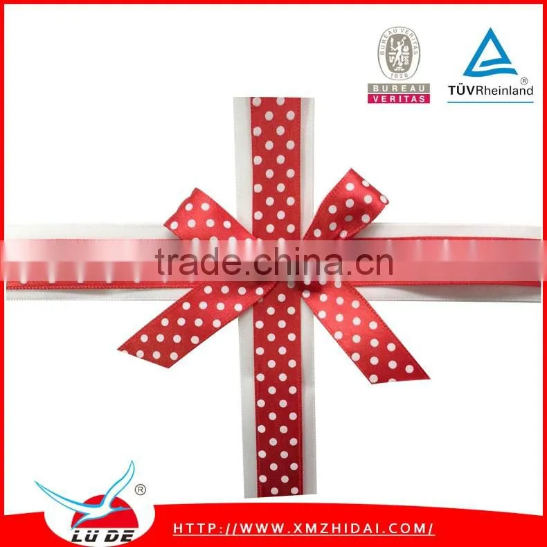 new design Gift packing use printed satin bows