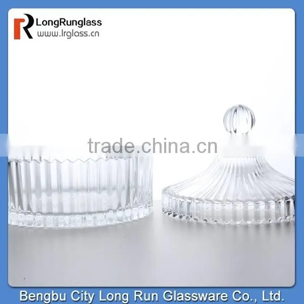 LongRun 2015 selling fast 264ml Antique Threaded Clear Glass Candy Glass Container Wholesale Glass Jars factory supply