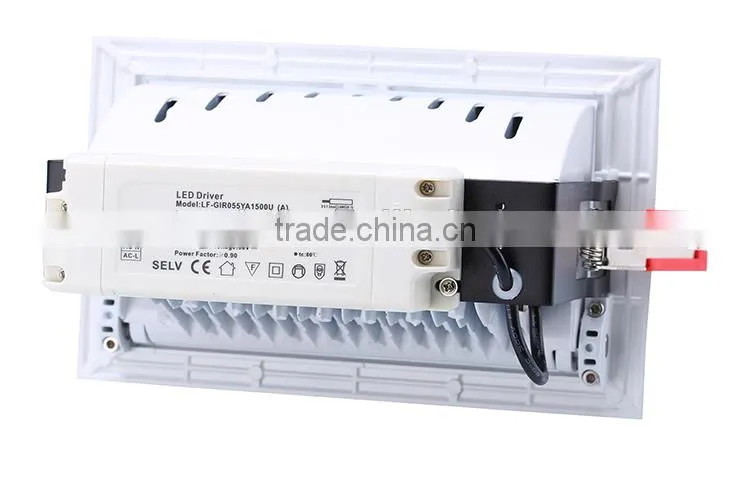 5 years warranty adjustable downlight 60w rectangular downlight 100lm/w