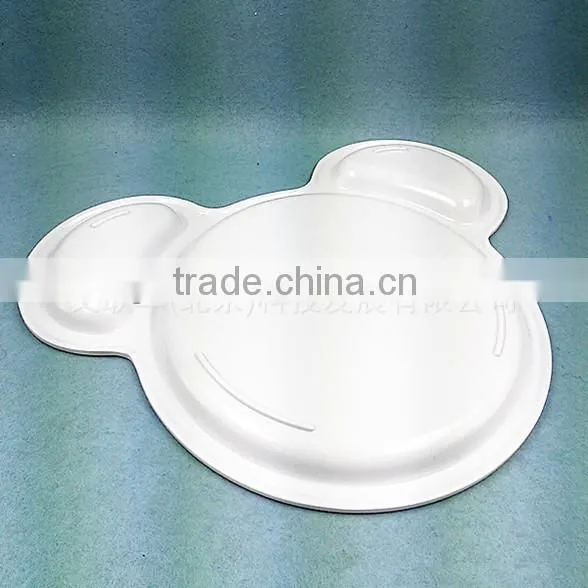 printed panda head shaped melamine plate