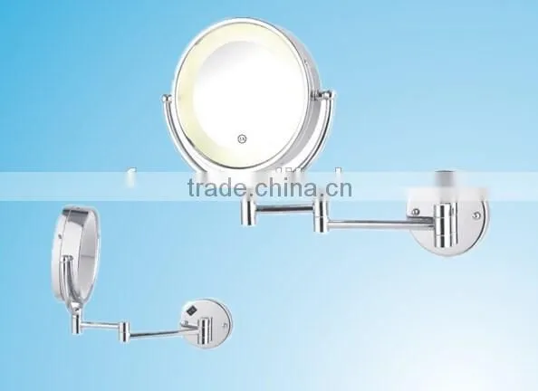 Double side adjustable wall mount magnifying makeup mirror with light shaving mirror