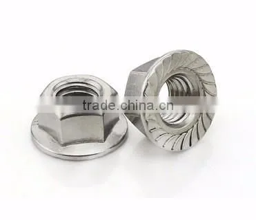 High quality 304 stainless hex flange nut