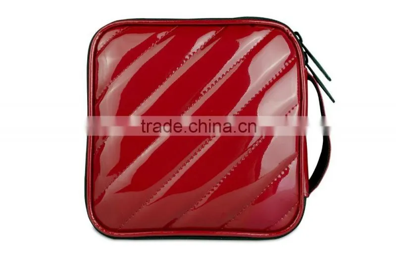 Hot Sale BUBM PU Leather Red zipper Hand Bag CD Box,CD DVD Case