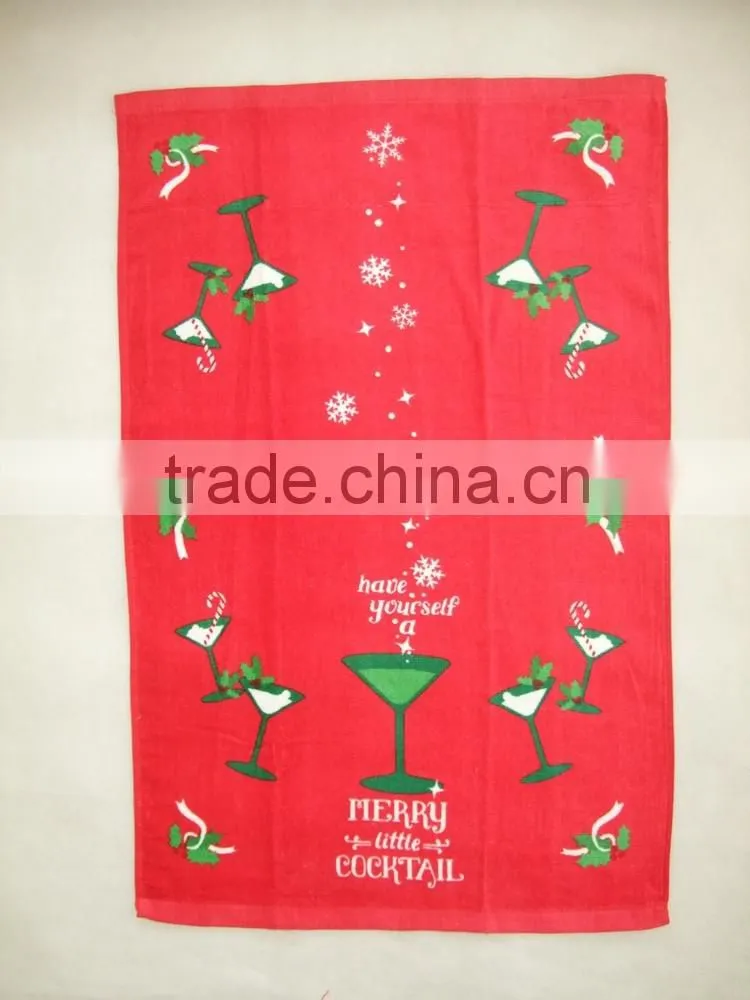 Christmas kitchen towel print cotton tea towel dish towel china supplier kitchen textiles buying in bulk wholesale