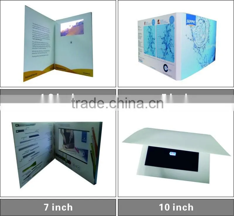Popular Custom Business Promos 2.4" 4.3" 5" 7" 10" LCD Video Card