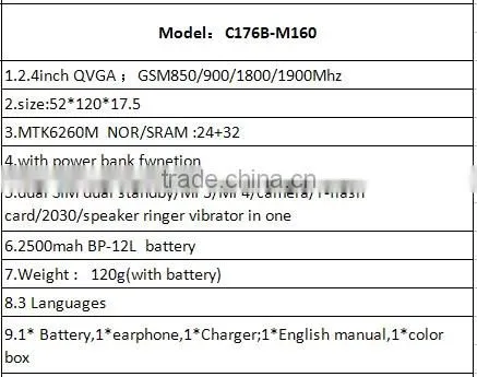 C176B-M160 Bar Mobile Phones,Celular Phone,Feature Phone