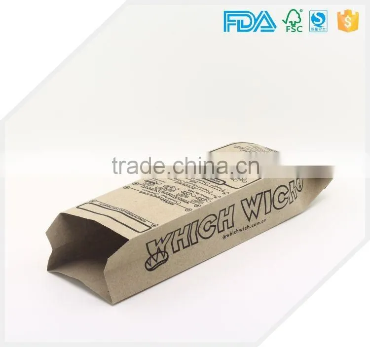 kraft bakery paper bag,flat bottom bread paper bags