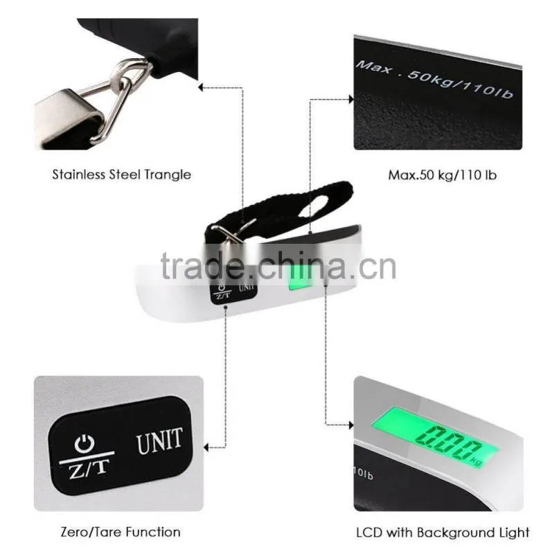 Portable Handheld Travel Scale for luggage / Suitcase / Baggage, 50KG/110LB