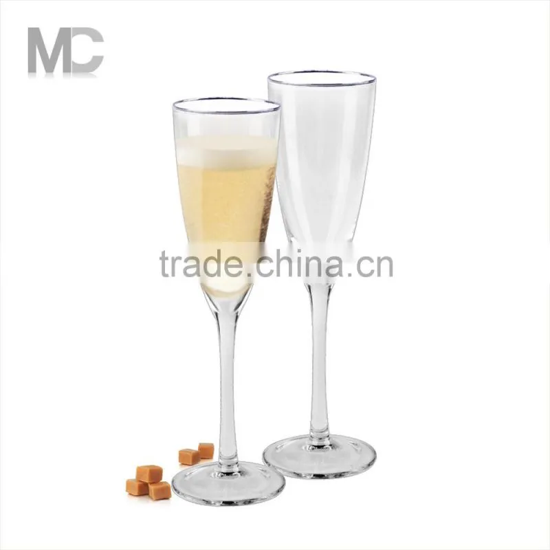 Wholesale Handmade Home Decoration Fancy sliver glass Champagne flute