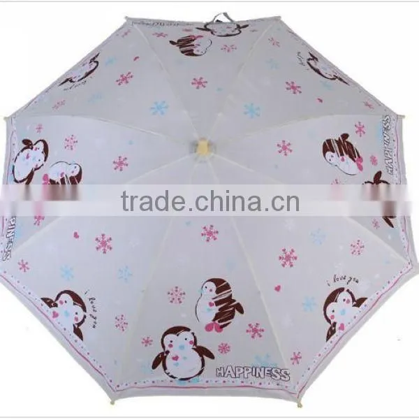 Automatic Whistle Cartoon Penguin Print Children Umbrella