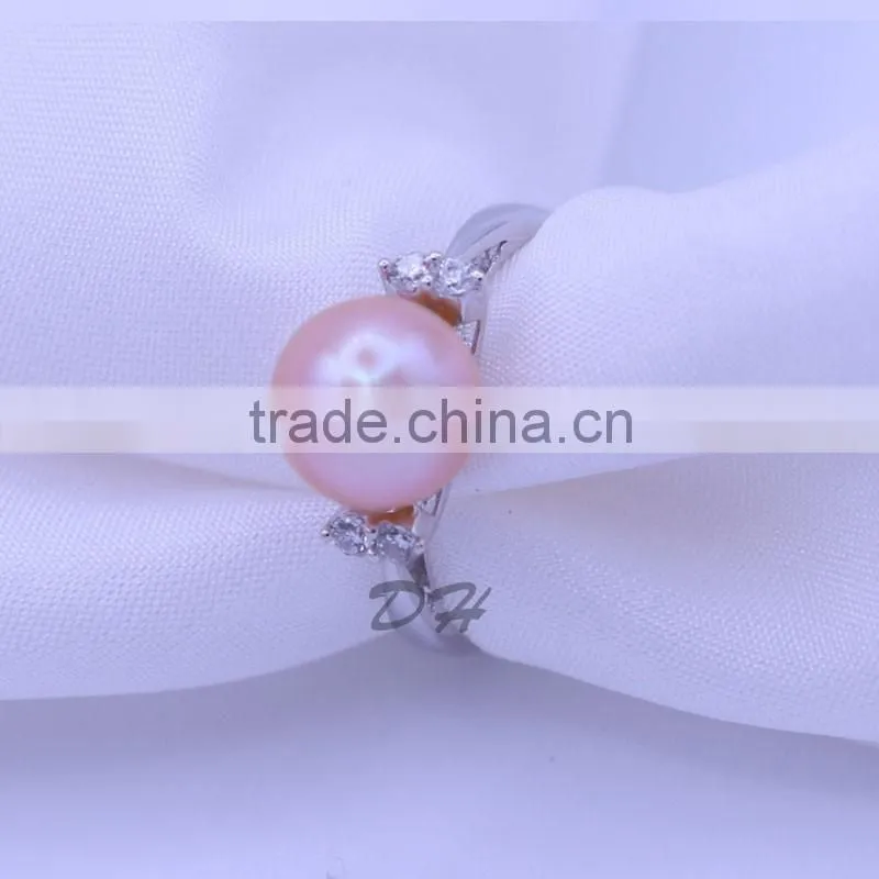 charm lignt pink pearl rings silver sterling pearl rings jewelry