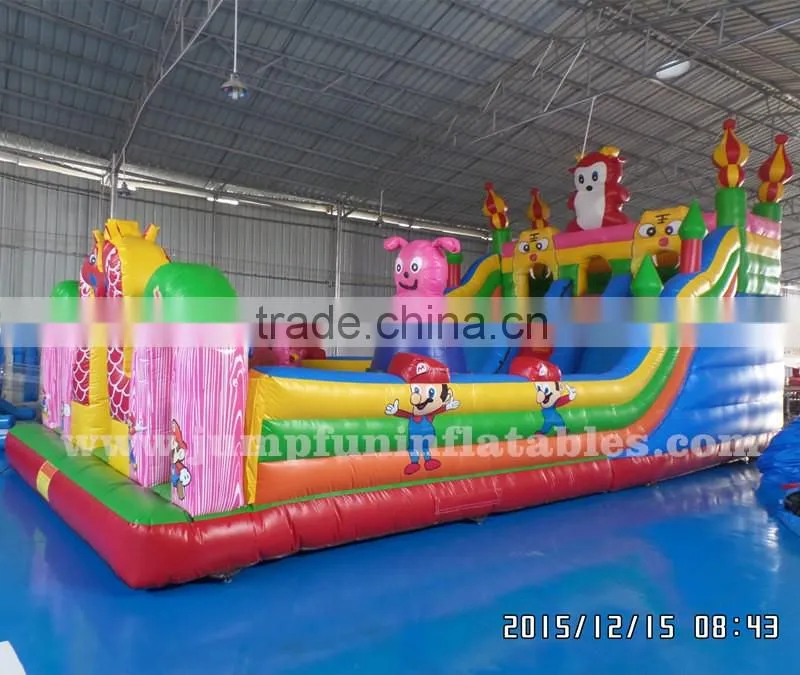 inflatable slide cars 2016 big inflatable fun city inflatable slide and Obstacle course 2 lane sliders