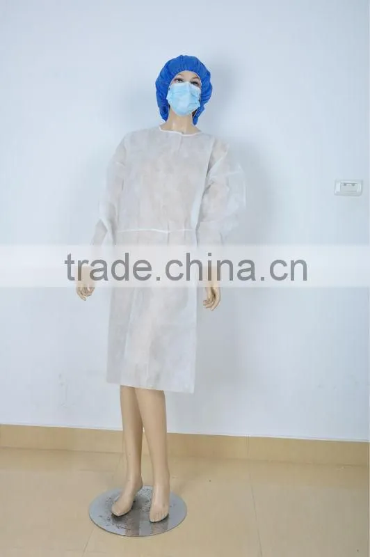 white surgical disposable gown