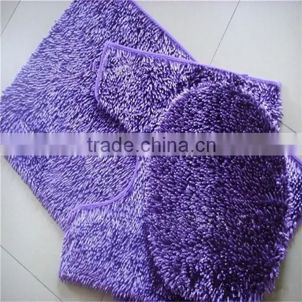 wholesale thin pvc back microfiber chenille bath mat