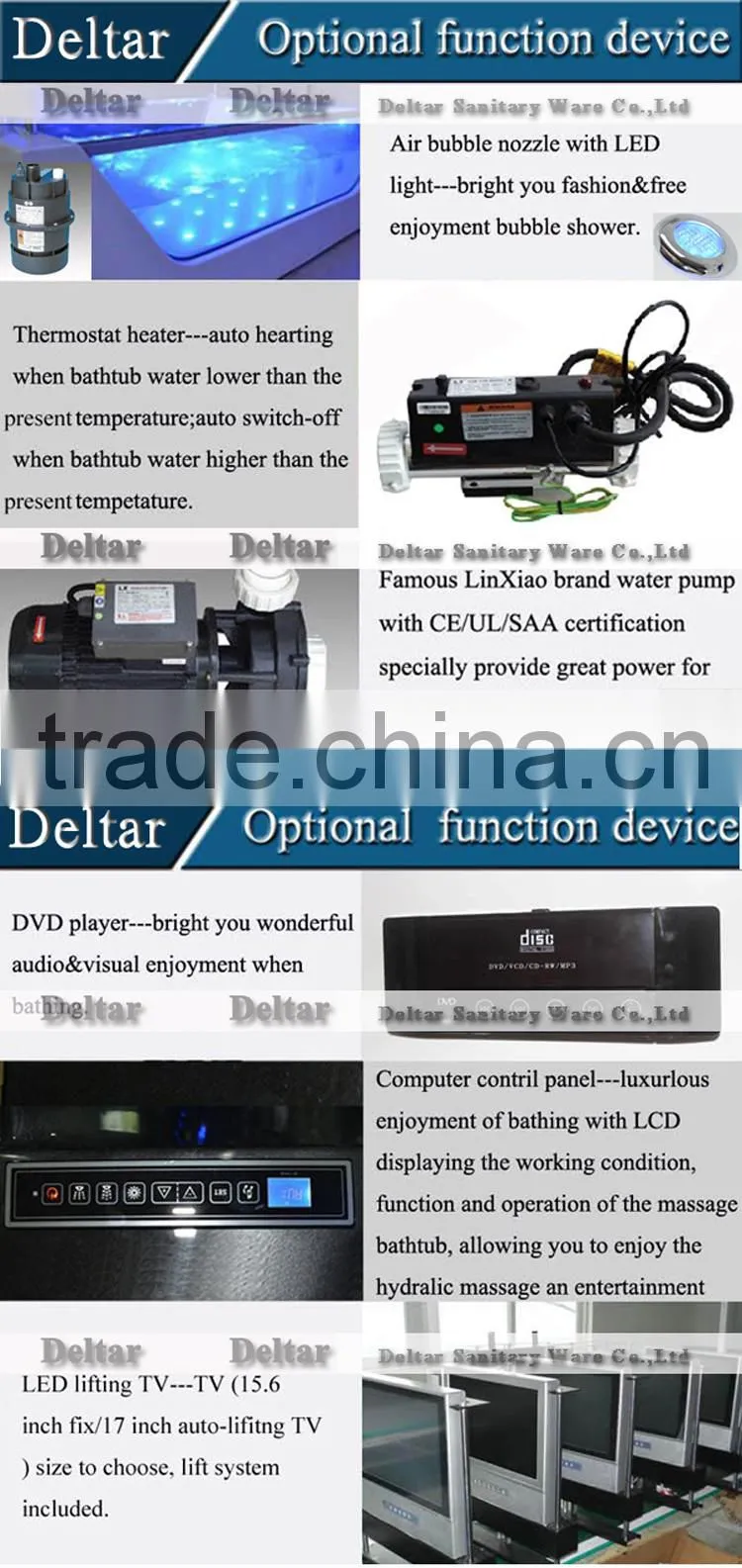 underwater massage bathtub/cheap fiber glass massage bathtub
